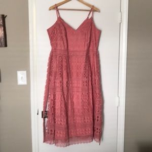 City Chic Crochet overlay midi dress